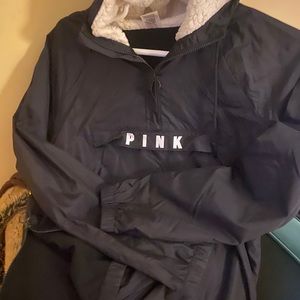 PINK VS Black Nylon Sherpa lined Jacket